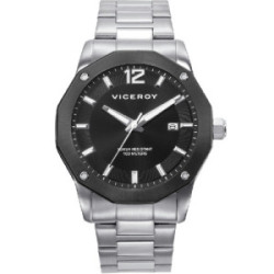 Reloj Viceroy Magnum acero y esfera negra para hombre