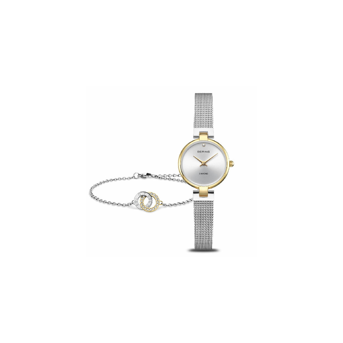 Set reloj Bering Classic bicolor 24mm para mujer y pulsera