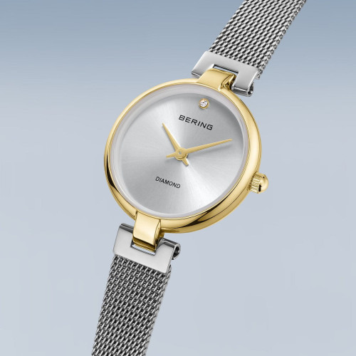 Set reloj Bering Classic bicolor 24mm para mujer y pulsera