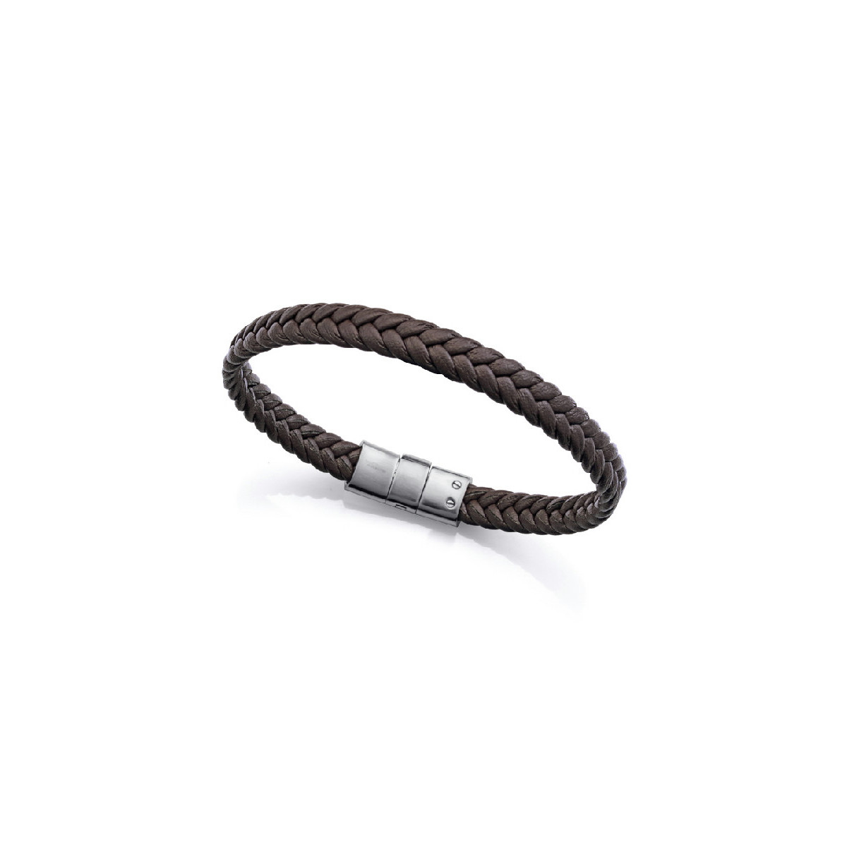 Pulsera Viceroy Fashion unisex acero y cuero marrón trenzado