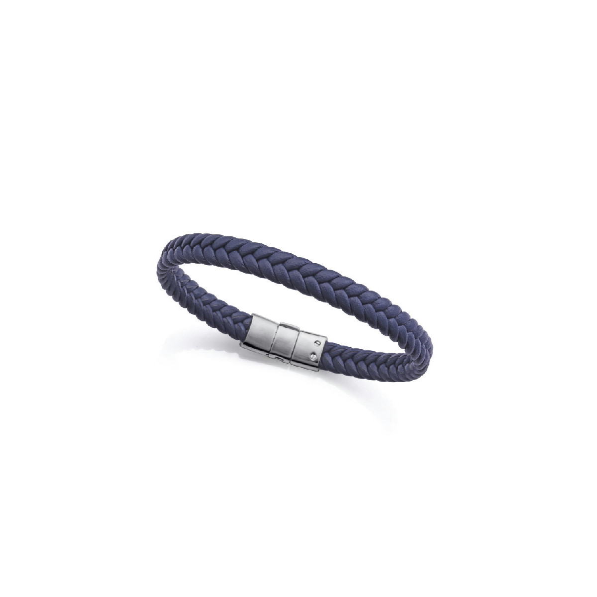 Pulsera Viceroy Fashion unisex acero y cuero azul trenzado