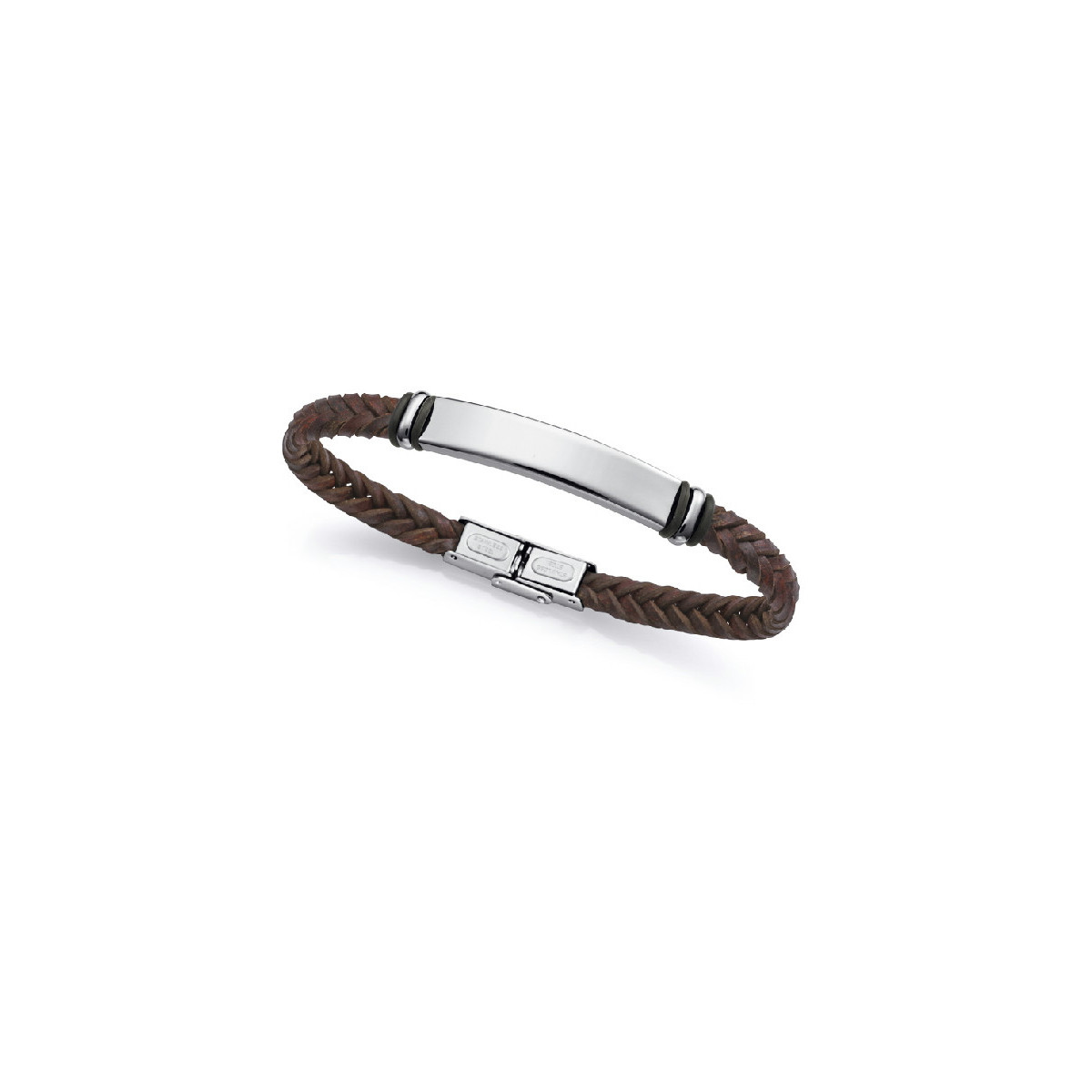 Pulsera Viceroy Fashion unisex acero y cuero marrón trenzado