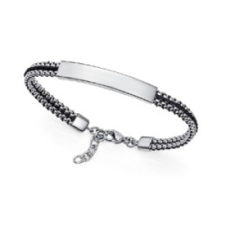 Pulsera Viceroy Fashion unisex acero IP negro e hilo de seda negra