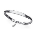 Pulsera Viceroy Fashion unisex acero IP negro e hilo de seda negra