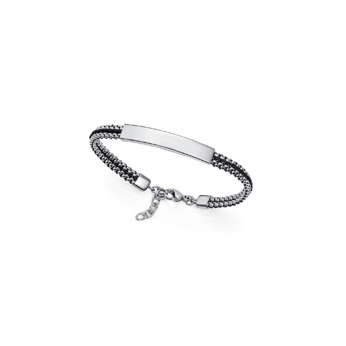 Pulsera Viceroy Fashion unisex acero IP negro e hilo de seda negra