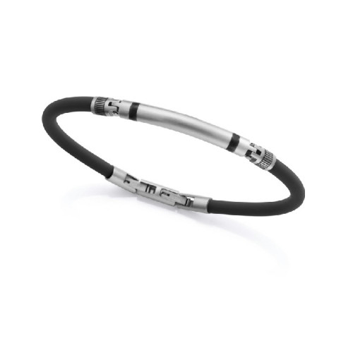 Pulsera Viceroy Fashion de acero y caucho negro