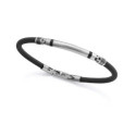 Pulsera Viceroy Fashion de acero y caucho negro