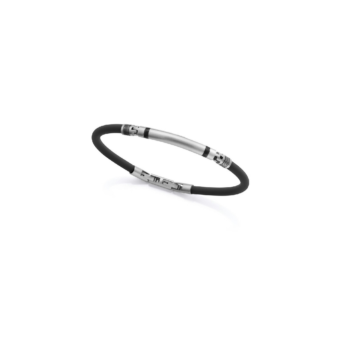 Pulsera Viceroy Fashion de acero y caucho negro