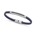 Pulsera Viceroy Fashion unisex acero y cuero azul trenzado
