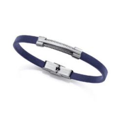 Pulsera Viceroy Fashion unisex acero y cuero azul