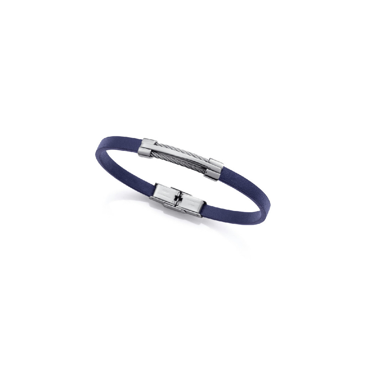 Pulsera Viceroy Fashion unisex acero y cuero azul