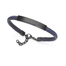 Pulsera Viceroy Fashion unisex acero IP negro e hilo de seda azul