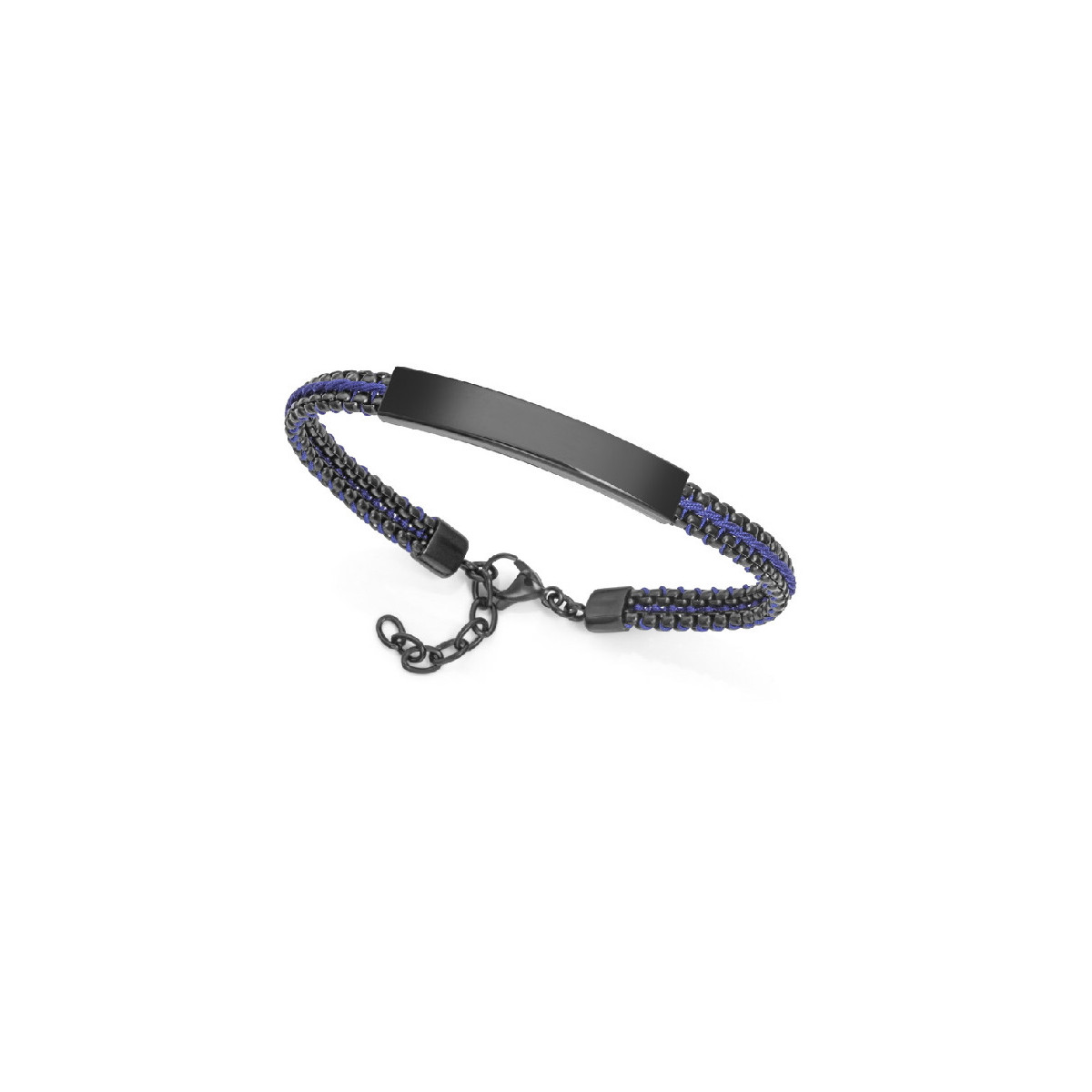 Pulsera Viceroy Fashion unisex acero IP negro e hilo de seda azul
