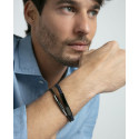 Pulsera Viceroy Fashion unisex acero IP negro e hilo de seda azul