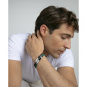 Pulsera Viceroy Fashion unisex acero y cuero verde trenzado