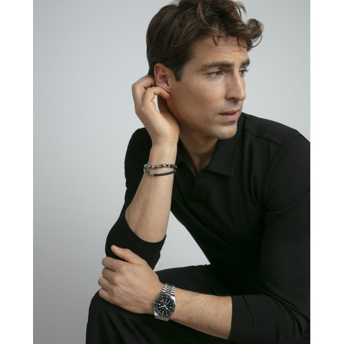 Pulsera Viceroy Fashion de acero y caucho negro