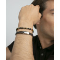 Pulsera Viceroy Fashion unisex acero y cuero marrón trenzado