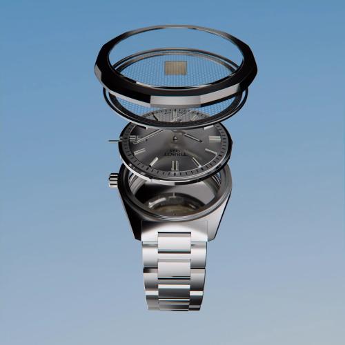 Reloj Tissot PRC 100 Solar Quartz 39mm para hombre y mujer con esfera gris plata