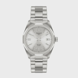 Reloj Tissot PRC 100 Solar Quartz 34mm para mujer con esfera gris plata