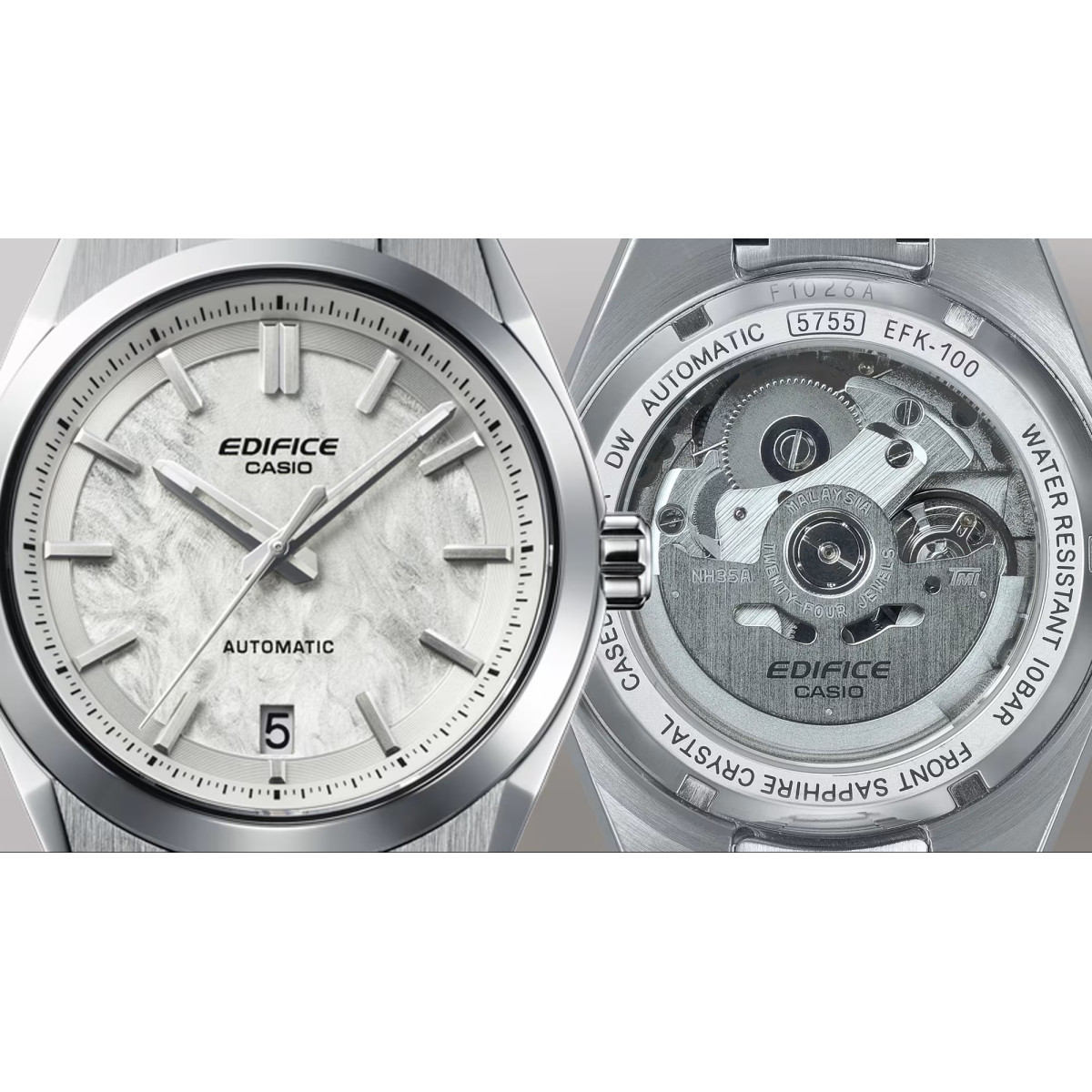 Reloj Casio Edifice Automático para hombre y mujer 39mm esfera gris