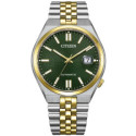 Reloj Citizen Tsuyosa 60 auto 40mm para hombre y mujer bicolor esfera verde