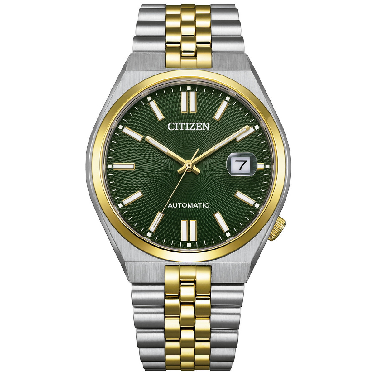 Reloj Citizen Tsuyosa 60 auto 40mm para hombre y mujer bicolor esfera verde