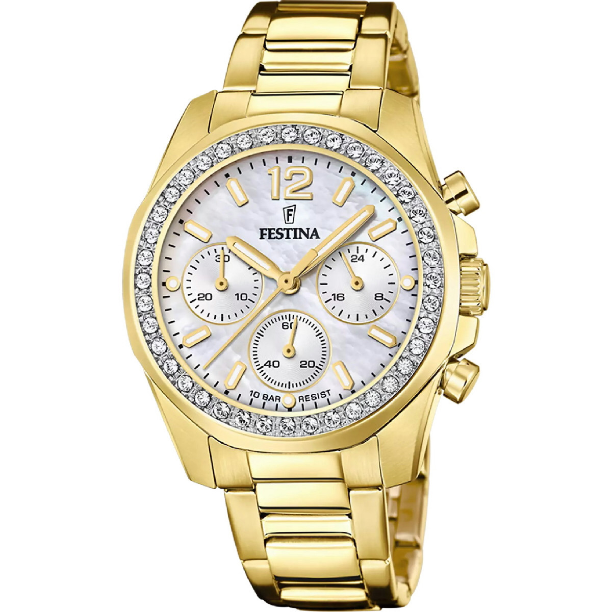 Reloj Festina Rainbow crono dorado para mujer 40mm