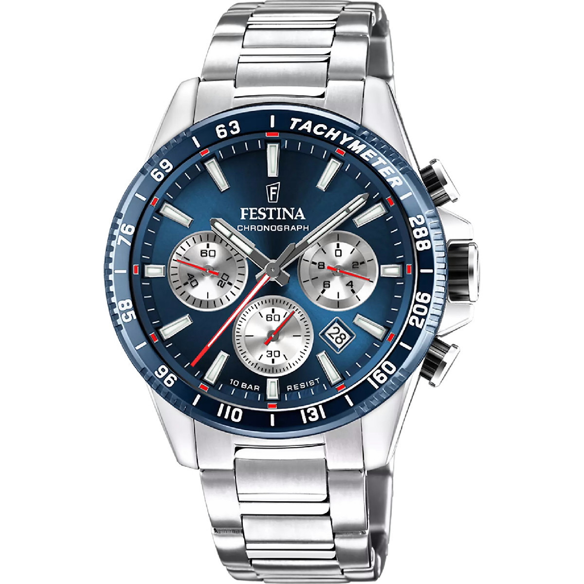Reloj Festina Timeless Choronograph para hombre 44mm esfera azul oscuro