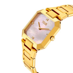 Reloj Tous Karat Square IP dorado esfera nácar