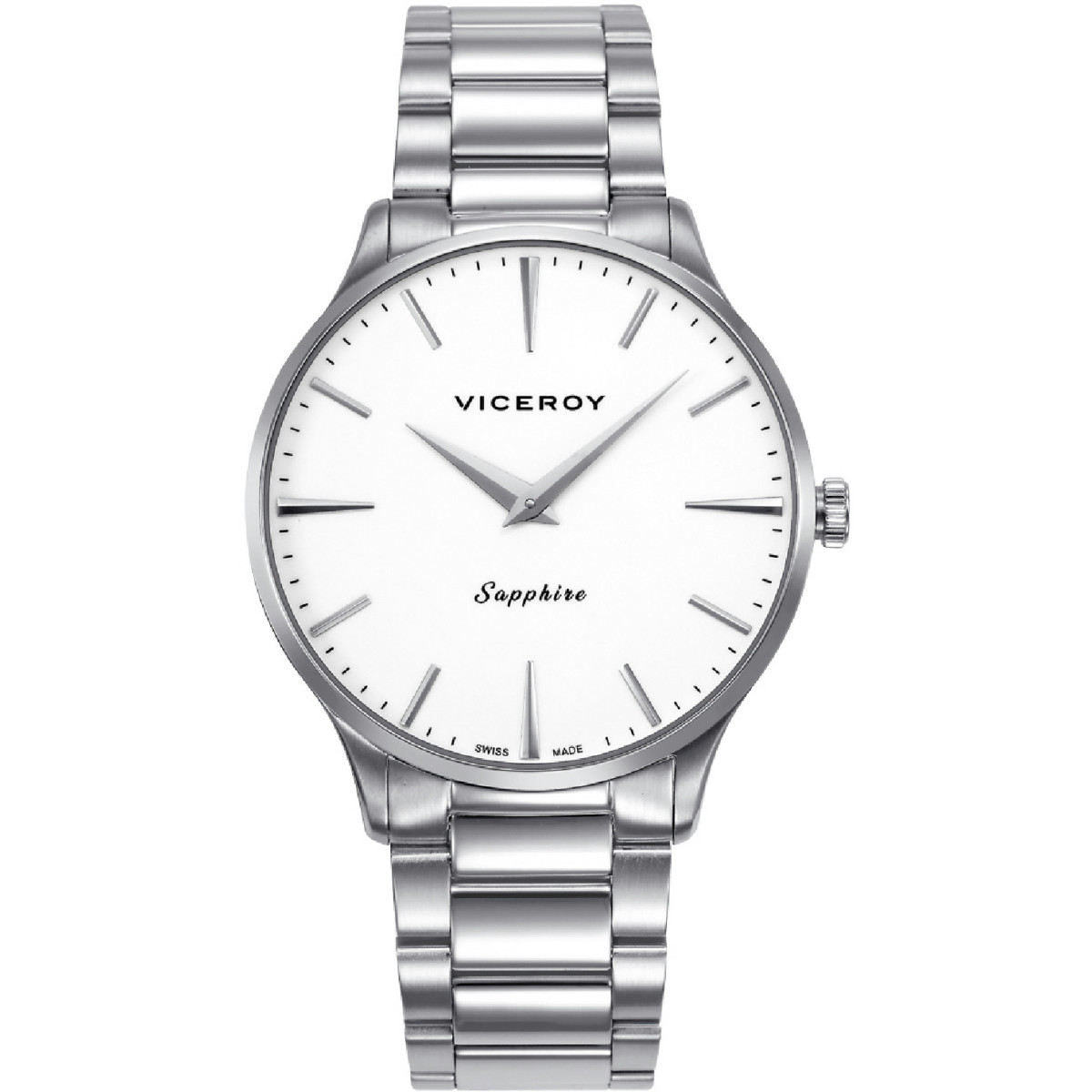 Reloj Viceroy Swiss Made acero esfera blanca 41mm