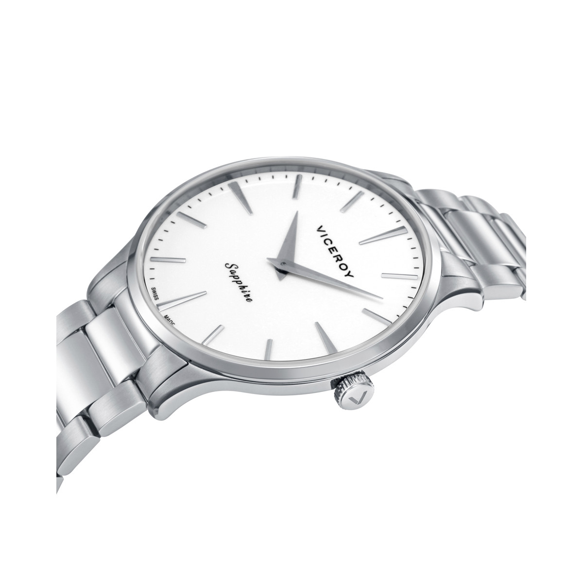 Reloj Viceroy Swiss Made acero esfera blanca 41mm