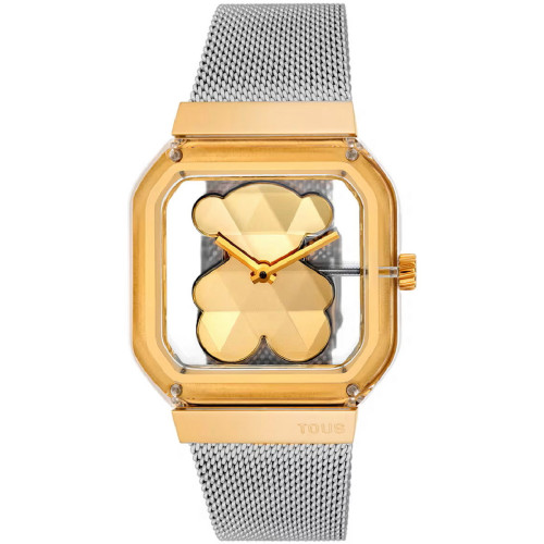 Reloj Tous D-Bear Party analógico con brazalete de acero y acero dorado