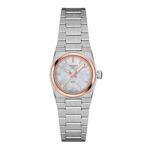 Reloj Tissot PRX Mini para mujer 25mm bicolor esfera de nácar