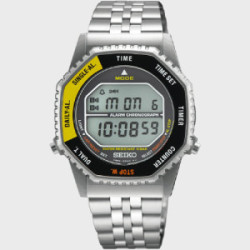 Reloj Seiko Rotocall Digital 37mm bisel negro y amarillo para hombre y mujer