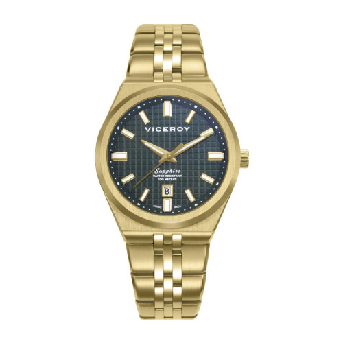 Reloj Viceroy Swiss Made IP dorado esfera verde 33mm