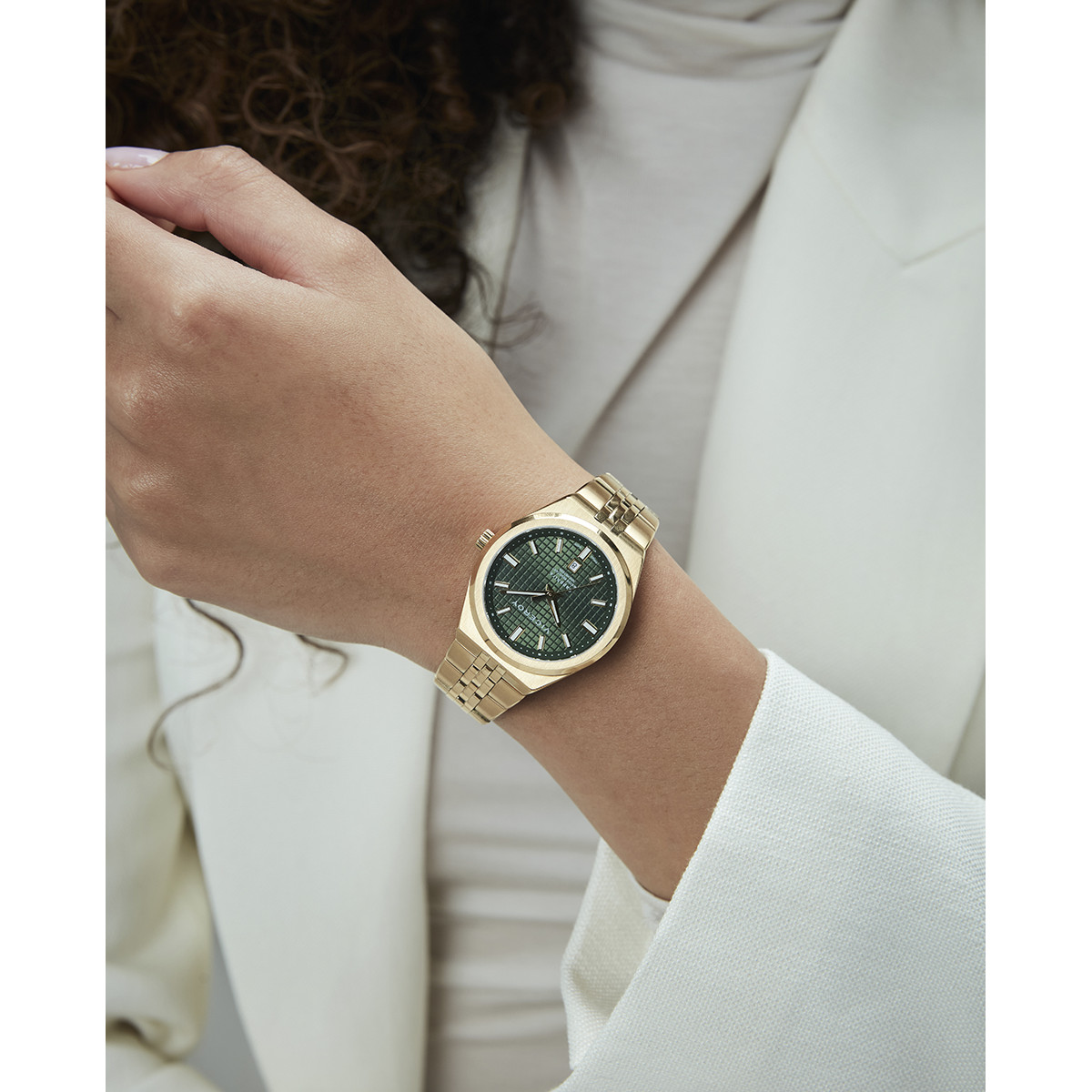 Reloj Viceroy Swiss Made IP dorado esfera verde 33mm