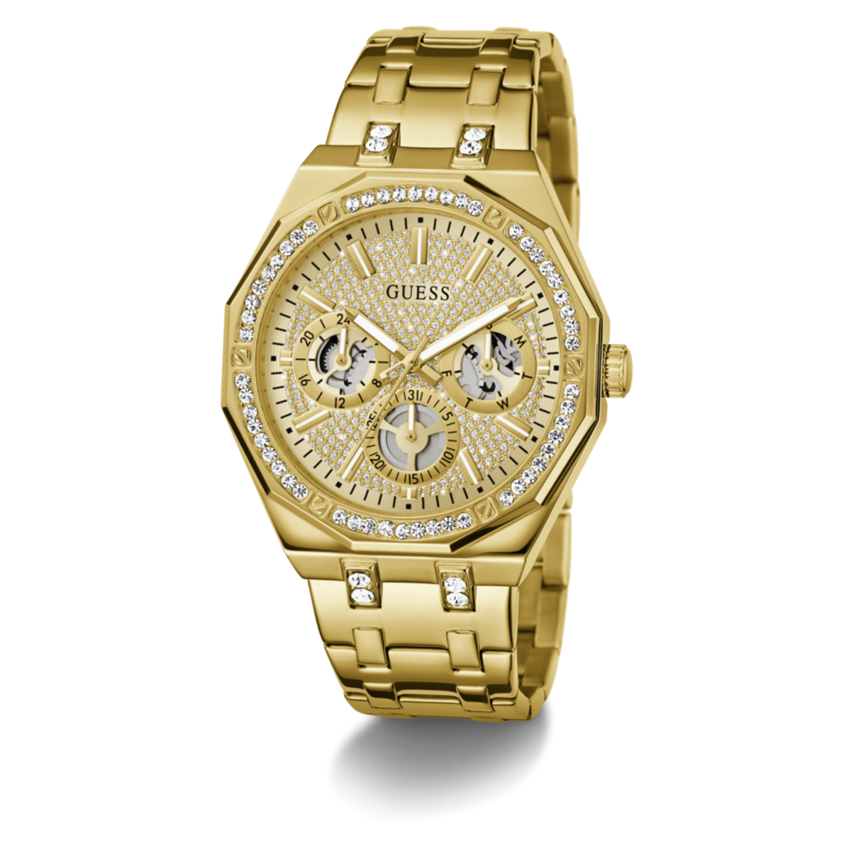 Reloj Guess Kryptonite 43mm para hombre dorado