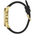Reloj Guess Majestic 48mm dorado correa silicona negra