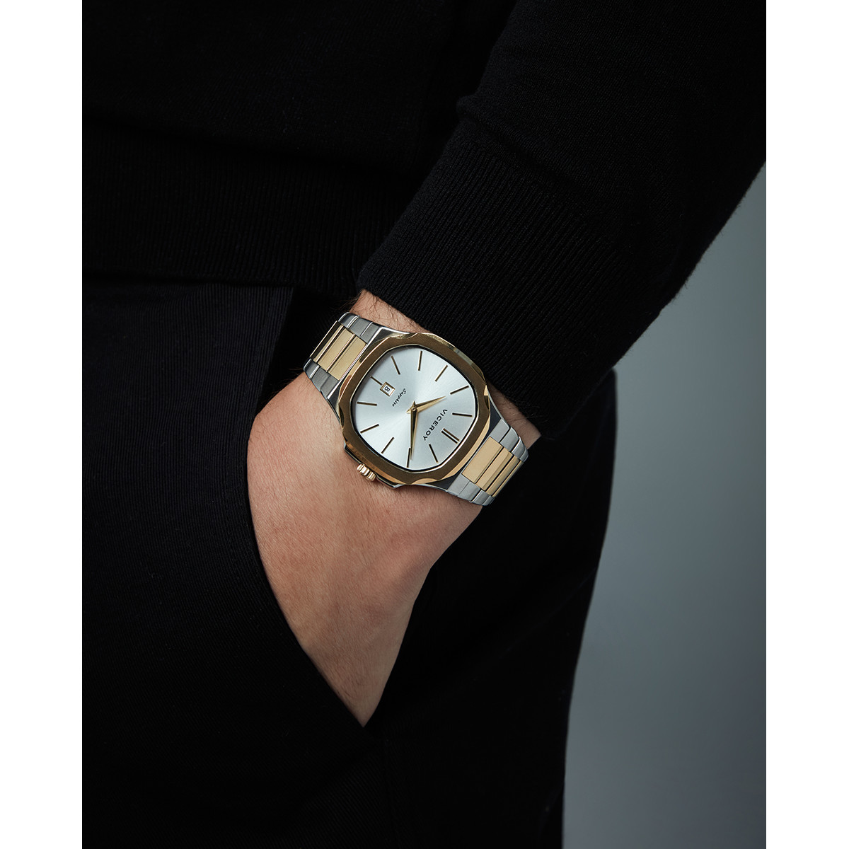 Reloj Viceroy colección Laura Escanes 42mm bicolor esfera gris para hombre.