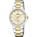 Reloj Festina para mujer Bicolor esfera dorado 34mm con circonitas