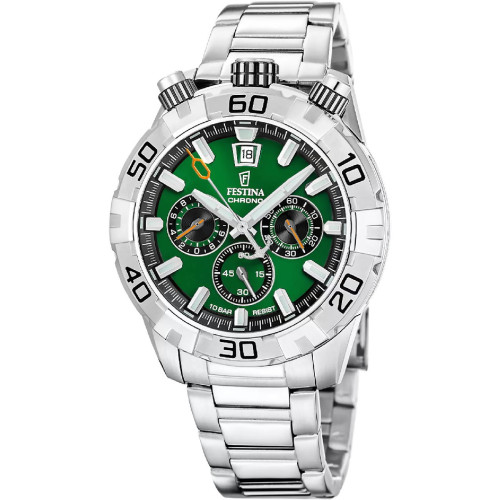 Reloj Festina Crono Bullhead esfera verde 45mm