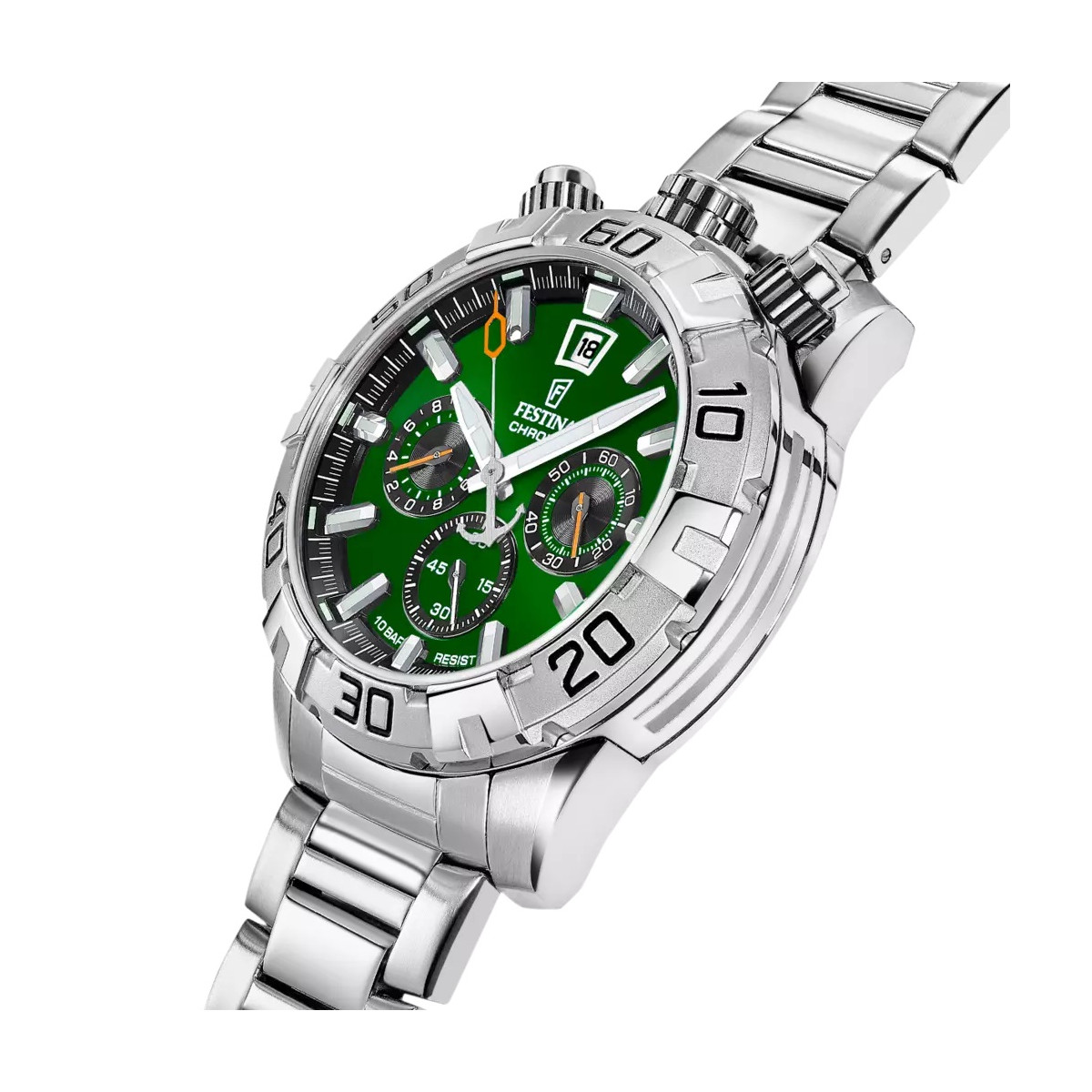 Reloj Festina Crono Bullhead esfera verde 45mm