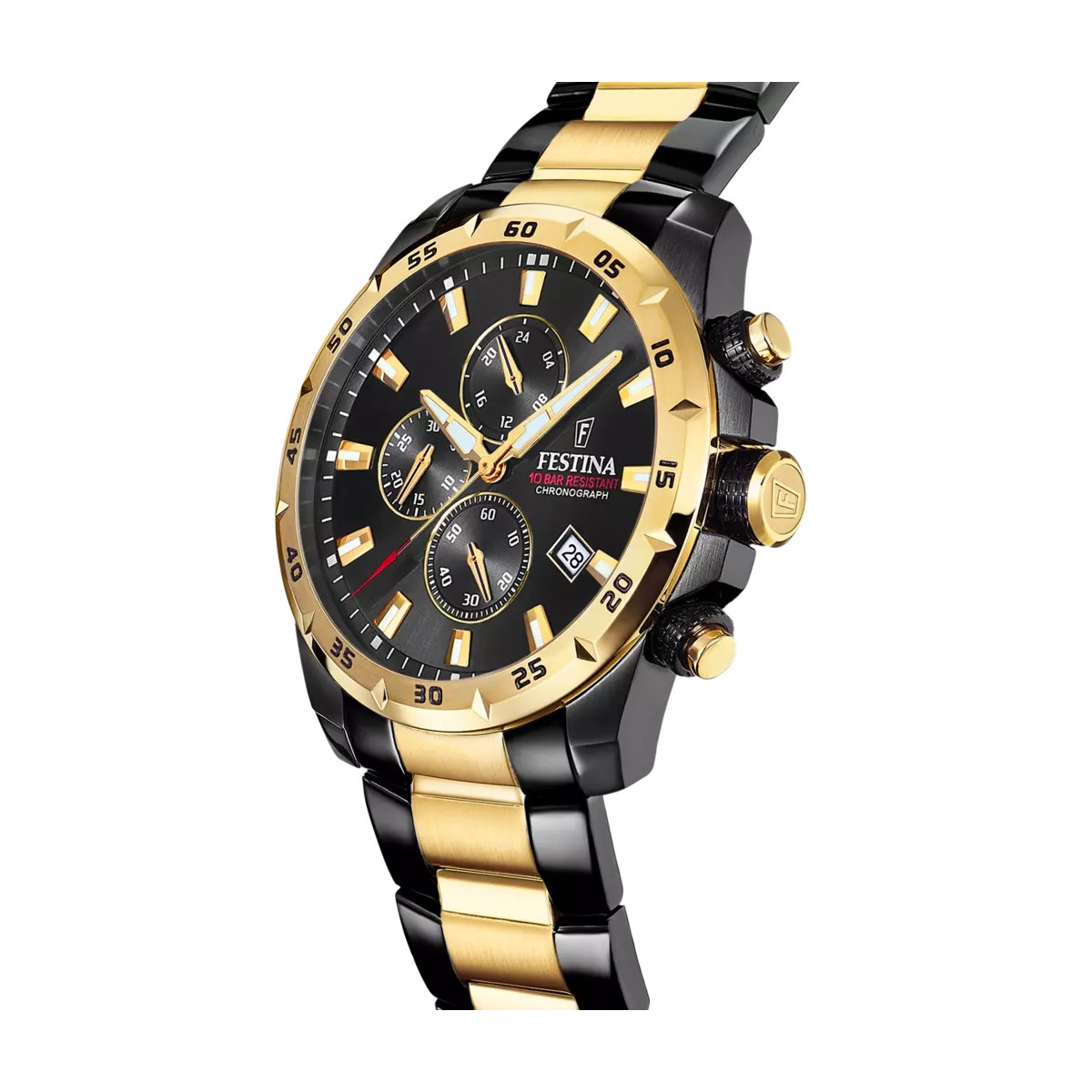 Reloj Festina Crono Bicolor IP negro y dorado 45mm