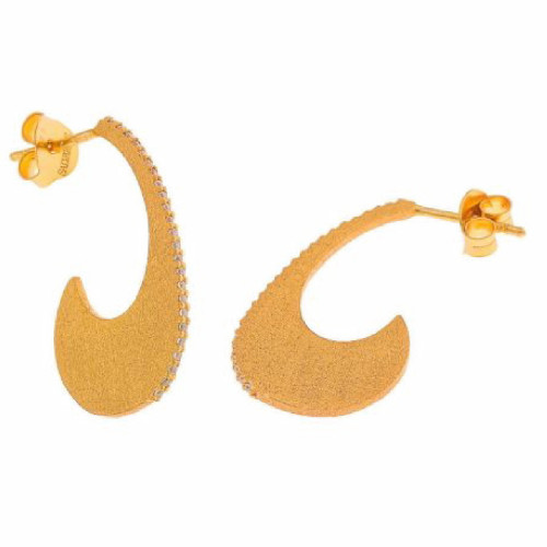 Pendientes Salvatore plata 925 plata dorada y circonitas