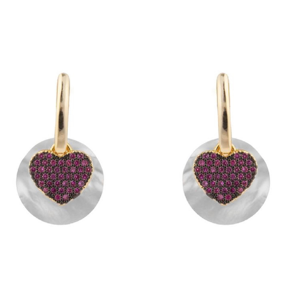 Pendientes Luxenter Heart plata 925 dorada