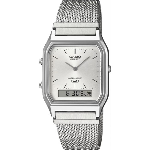 Reloj Casio Edgy Collection Ana-Digi para mujer y hombre esfera gris plata