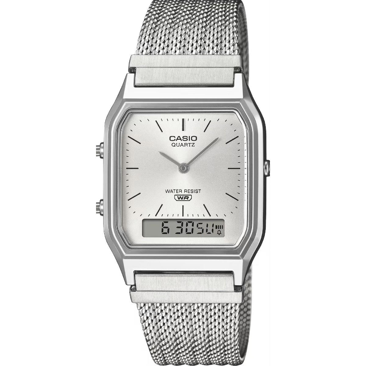 Reloj Casio Edgy Collection Ana-Digi para mujer y hombre esfera gris plata