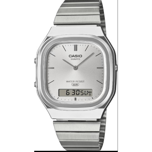 Reloj Casio Edgy Collection Ana-Digi para mujer y hombre esfera gris plata