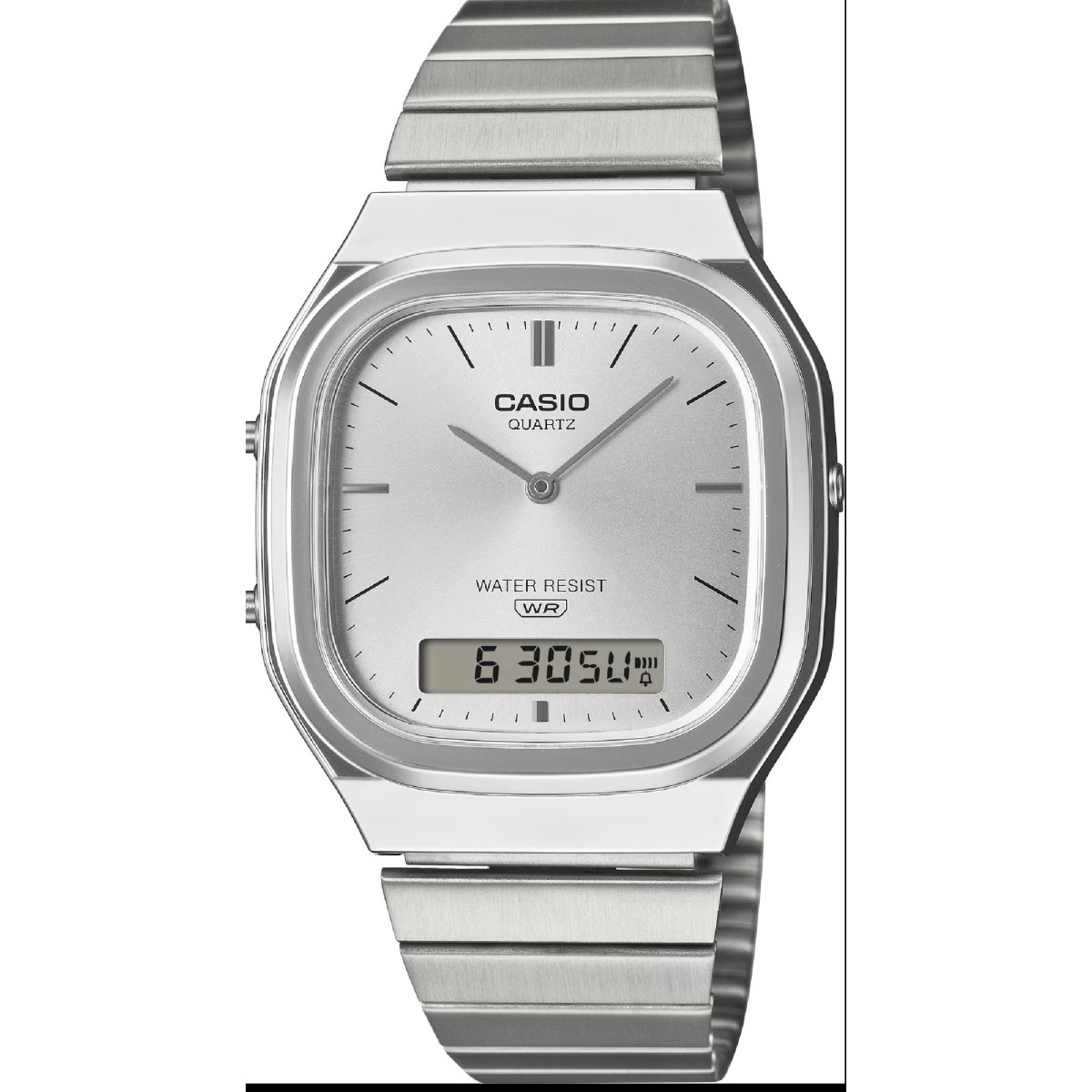 Reloj Casio Edgy Collection Ana-Digi para mujer y hombre esfera gris plata