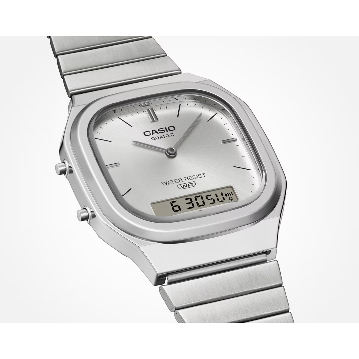 Reloj Casio Edgy Collection Ana-Digi para mujer y hombre esfera gris plata